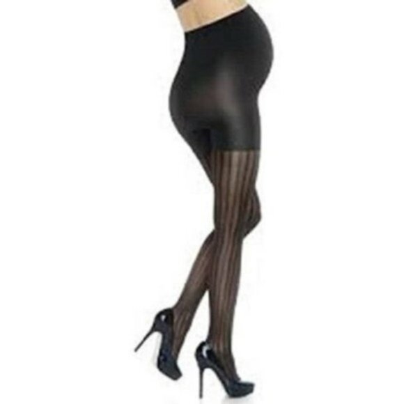 Spanx Maternity Mama Striped Shaping Tights Black Size 1 - Picture 1 of 5